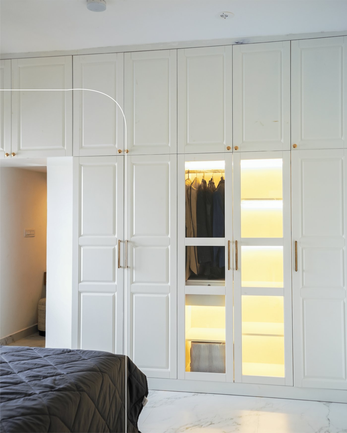 Full wardrobe wall in Adit's House bedroom